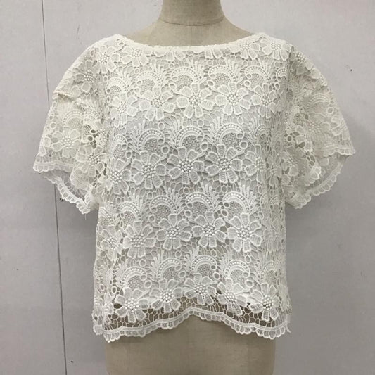ローリーズファーム LOWRYS FARM カットソー 半袖 LF615045N9 レース M レース柄 白 / ホワイト /  レディース USED 古着 中古 10121121