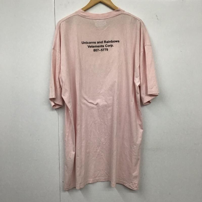 ヴェトモン VETEMENTS Tシャツ 半袖 ユニコーン 21SS Magic Unicorn Tee マジックユニコーン L プリント 桃 / ピンク /  メンズ USED 古着 中古 10134857
