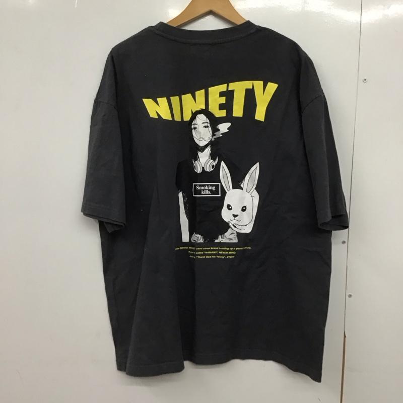 ナインティナインティ 9090 Tシャツ 半袖 半袖カットソー プリントTシャツ クルーネックカットソー fr2 XXL プリント ダークグレー / ダークグレー /  メンズ USED 古着 中古 10149189
