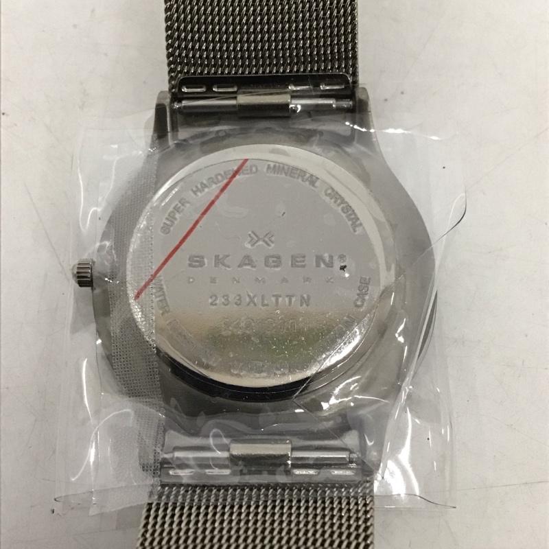スカーゲン SKAGEN 腕時計 アナログ（クォーツ式） 233XLTTN SUNDBY TITANIUM 箱有 ロゴ、文字 銀 / シルバー / X 紺 / ネイビー /  メンズ USED 古着 中古 10134341