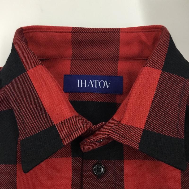 イーハトーブ IHATOV シャツ、ブラウス 長袖 la-s004-tma001 CHARVETSHIRT 長袖シャツ カラーシャツ ポケットシャツ チェックシャツ S チェック 黒 / ブラック / X 赤 / レッド /  メンズ USED 古着 中古 10112333