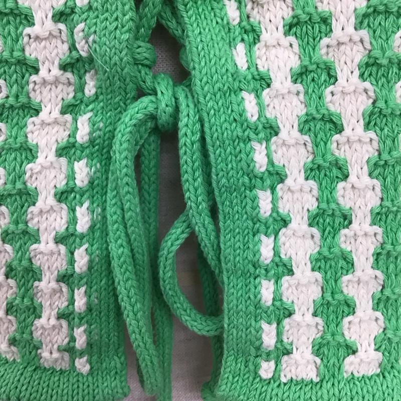 ザラ ZARA カーディガン 半袖 6771 039 098 クロップド丈 スクエアネック タグ付き M  緑 / グリーン / X アイボリー / アイボリー /  レディース USED 古着 中古 10122563