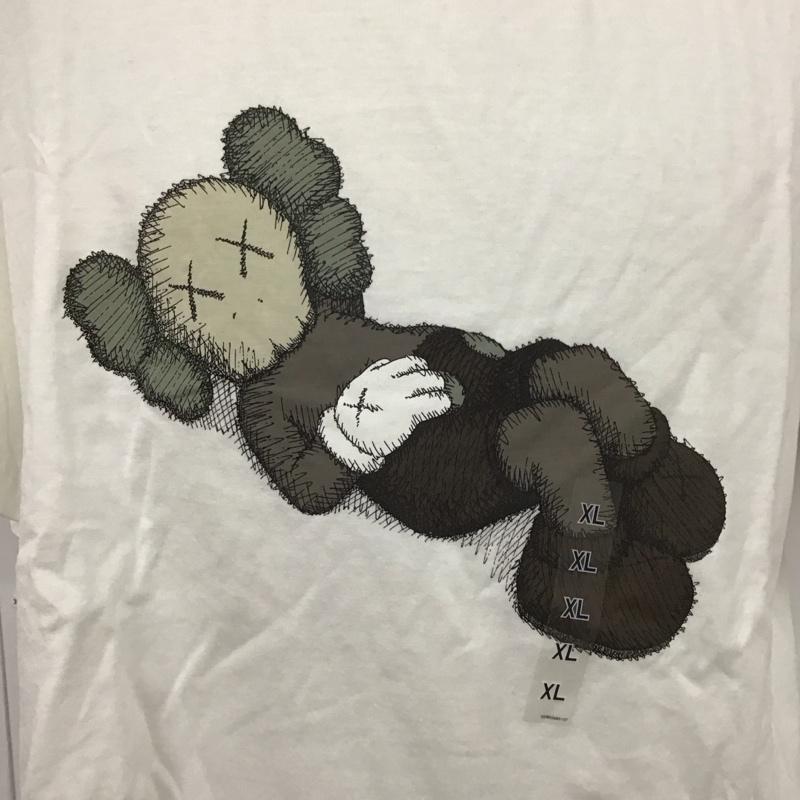 ユニクロ UNIQLO Tシャツ 半袖 341-446312 Tシャツ クルーネックカットソー プリントTシャツ XL プリント 白 / ホワイト /  メンズ USED 古着 中古 10127346