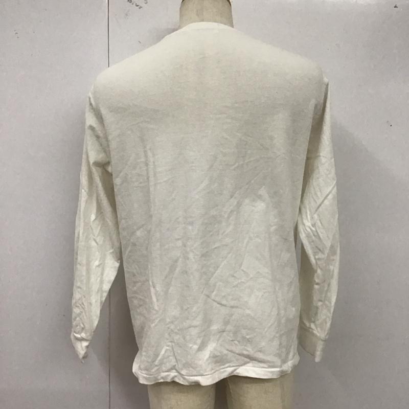 アベイシングエイプ A BATHING APE カットソー 長袖 長袖カットソー クルーネックカットソー ロングスリーブカットソー プリントTシャツ M ロゴ、文字 白 / ホワイト /  メンズ USED 古着 中古 10124704