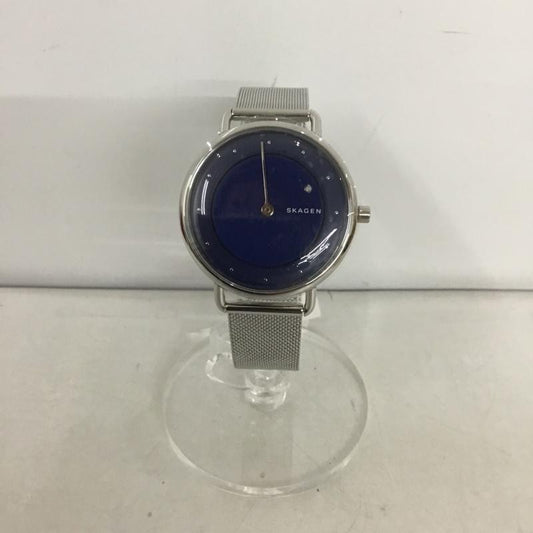 スカーゲン SKAGEN 腕時計 アナログ（クォーツ式） SKW2738 ロゴ、文字 紺 / ネイビー / X 銀 / シルバー /  レディース USED 古着 中古 10135172