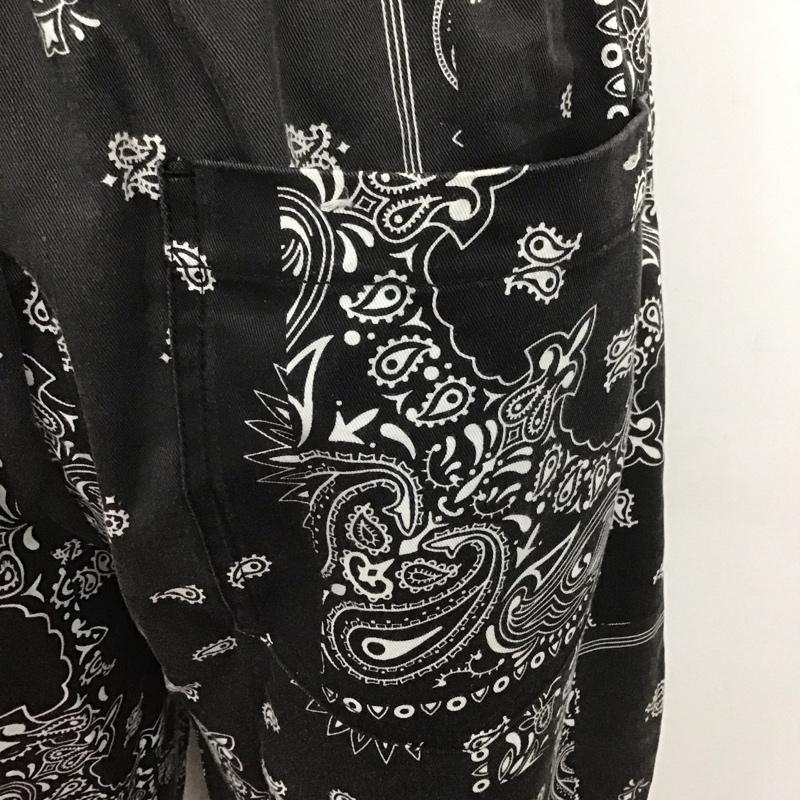 フリークスストア FREAK S STORE パンツ ワークパンツ、ペインターパンツ 203-1410 イージーパンツ カジュアルパンツ ワイドパンツ ウエストゴム L 総柄 X バンダナ柄 黒 / ブラック / X 白 / ホワイト /  メンズ USED 古着 中古 10107223