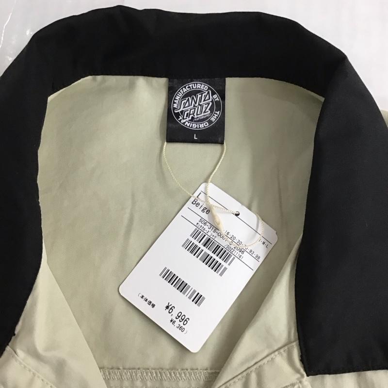 サンタクルーズ SANTA CRUZ シャツ、ブラウス 半袖 502211161 ワークシャツ 半袖シャツ カジュアルシャツ L ロゴ、文字 ベージュ / ベージュ /  メンズ USED 古着 中古 10112972