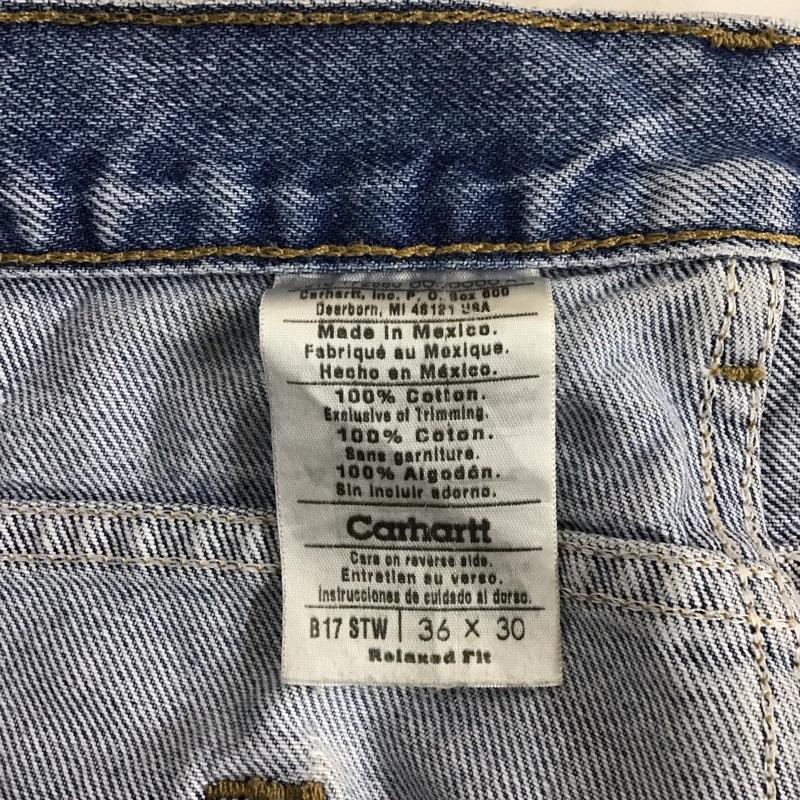 カーハート Carhartt パンツ デニム、ジーンズ デニムパンツ ストレートパンツ ワイドパンツ カジュアルパンツ 36 無地 インディゴ / インディゴ /  メンズ USED 古着 中古 10111473
