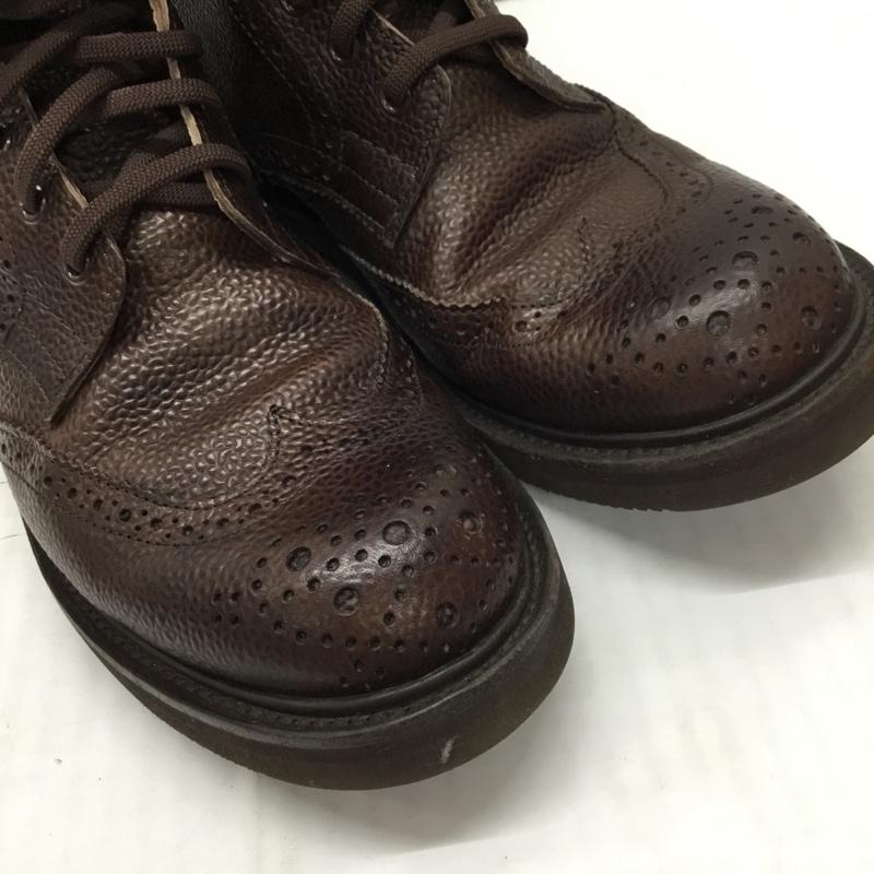 トリッカーズ Tricker s ブーツ ショートブーツ ウィングチップ SHIPS カントリーブーツ 箱有 無地 ダークブラウン / ダークブラウン /  レディース USED 古着 中古 10120561