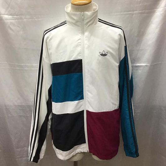 アディダス adidas ジャケット、上着 ジャンパー、ブルゾン ed6242 ナイロンジャケットアシンメトリートラックジャケットジャージ スポーツウェア L ロゴ、文字 マルチカラー / マルチカラー /  メンズ USED 古着 中古 10111809