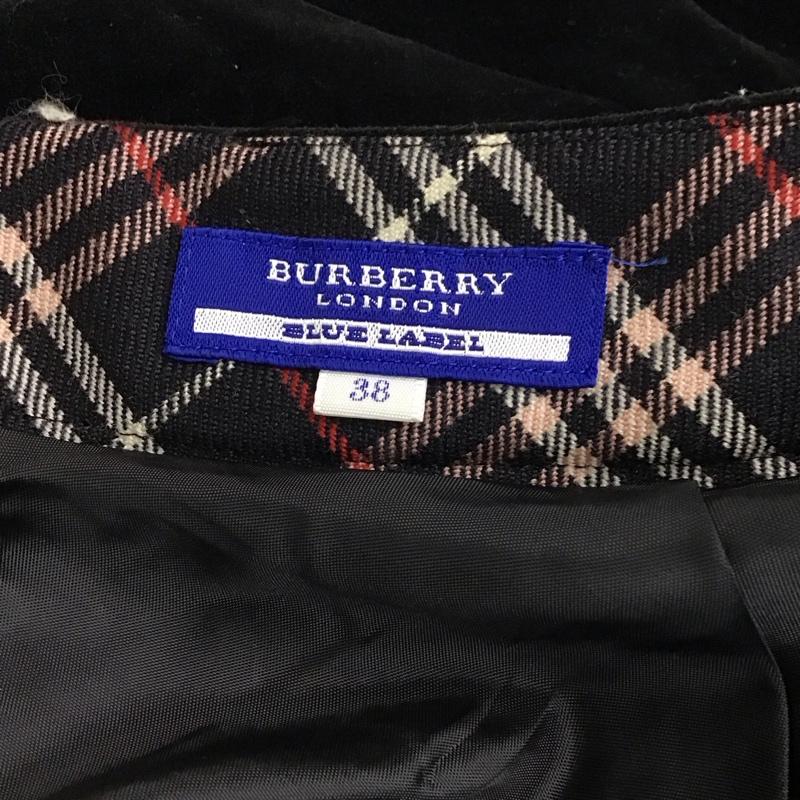 バーバリーブルーレーベル BURBERRY BLUE LABEL スカート ひざ丈スカート FLF08-510-09 プリーツ 38 無地 黒 / ブラック /  レディース USED 古着 中古 10115109
