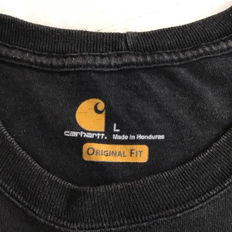 カーハート Carhartt Tシャツ 半袖 半袖カットソー プリントTシャツ クルーネックカットソー L ロゴ、文字 黒 / ブラック /  メンズ USED 古着 中古 10115716