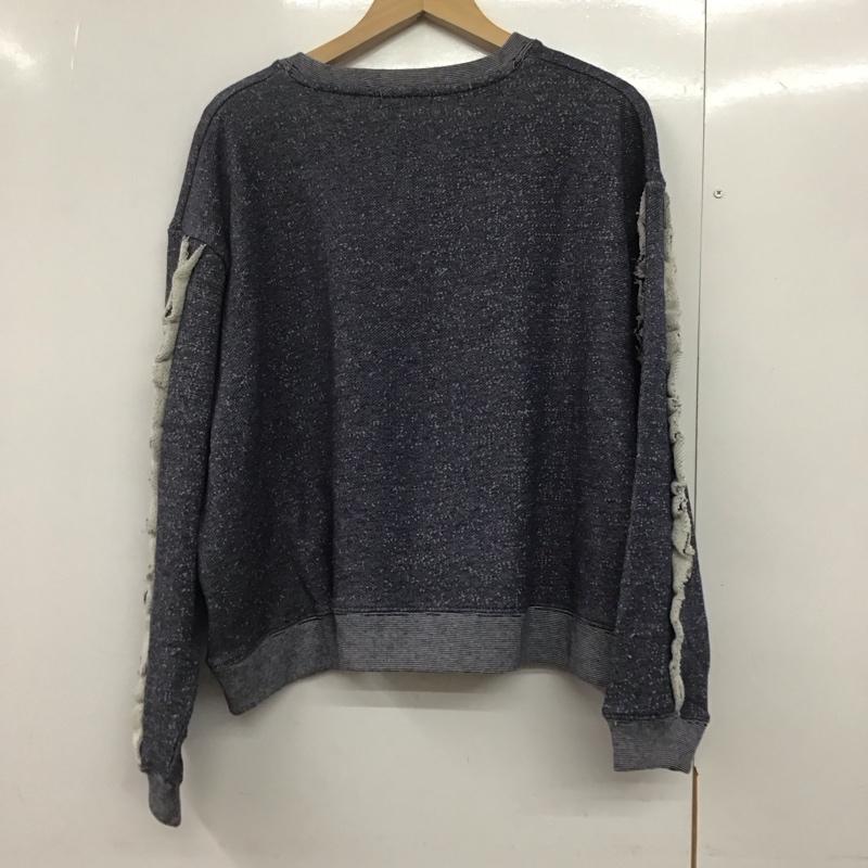 ニコアンド niko and... トレーナー 長袖 NKN52618TO スウェット 袖フリル FREE 無地 紺 / ネイビー /  レディース USED 古着 中古 10144092