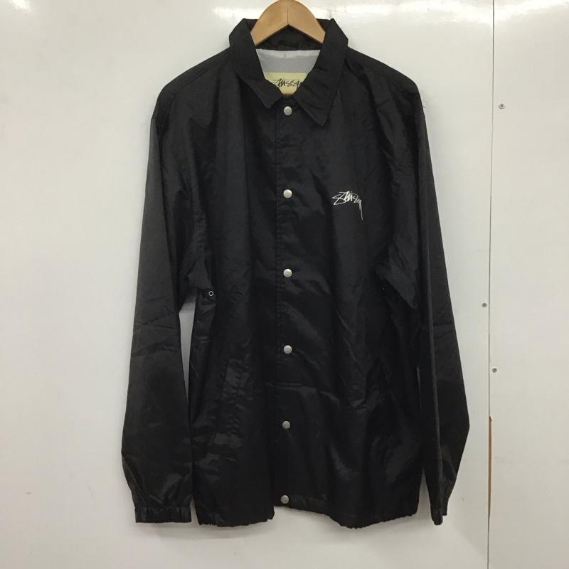 ステューシー STUSSY ジャケット、上着 ジャケット、ブレザー ナイロンジャケット カジュアルジャケット アウター カラージャケット 90s 00s XL ロゴ、文字 黒 / ブラック /  メンズ USED 古着 中古 10138591