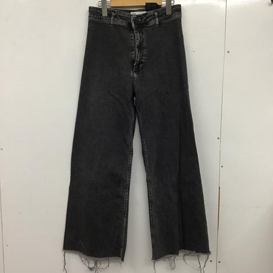 ザラ ZARA パンツ デニム、ジーンズ デニムパンツ ワイドパンツ カジュアルパンツ ストレッチパンツ 40インチ 無地 黒 / ブラック /  レディース USED 古着 中古 10135591