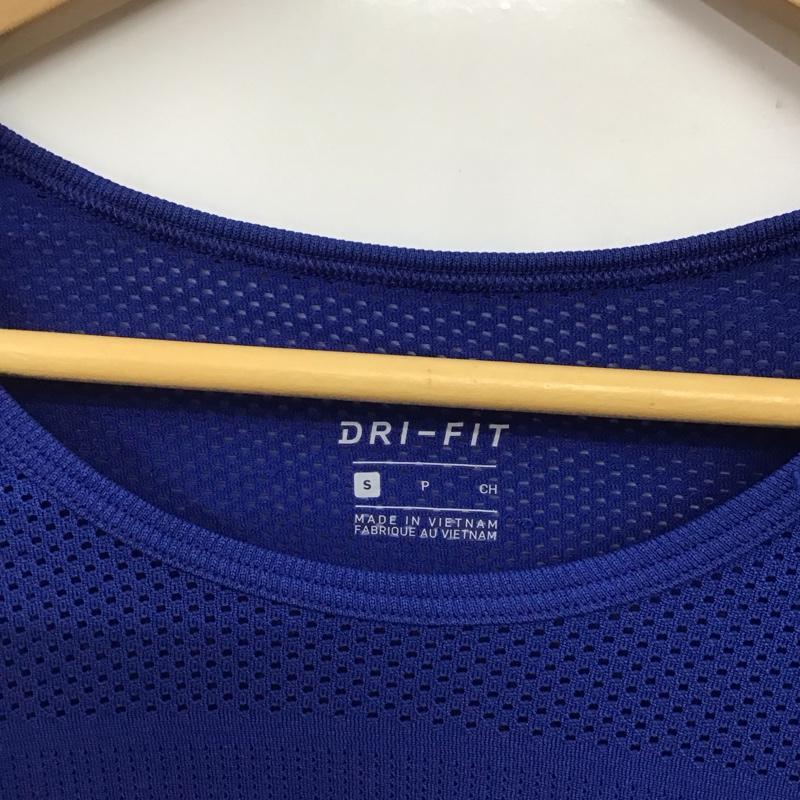 ナイキ NIKE Tシャツ 長袖 AT0783-438 DRI-FIT スポーツウェア メッシュ タグ付き S ワンポイント 青 / ブルー /  レディース USED 古着 中古 10135598