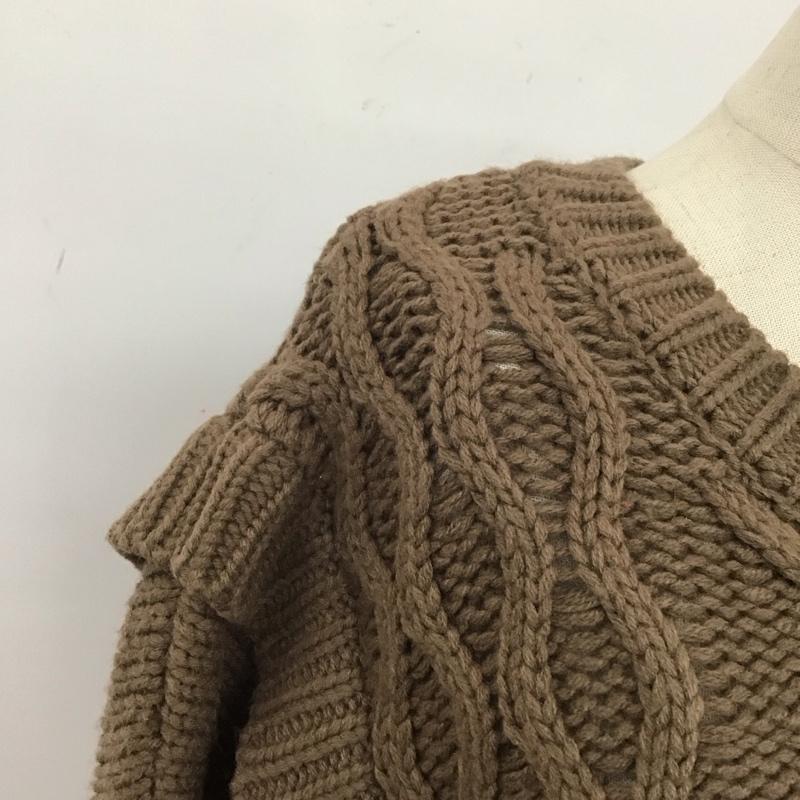 ニコアンド niko and... ニット、セーター 長袖 S205WE11TO ケーブル編み クルーネック 4  茶 / ブラウン /  レディース USED 古着 中古 10108089