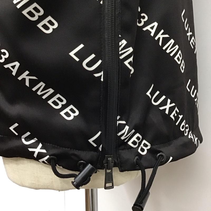 エーケーエム AKM パーカー 長袖 bsl-406 ラグスポ DIAGONALLOGOPULLBREAKER ジップアップパーカー L ロゴ、文字 黒 / ブラック / X 白 / ホワイト /  メンズ USED 古着 中古 10119695