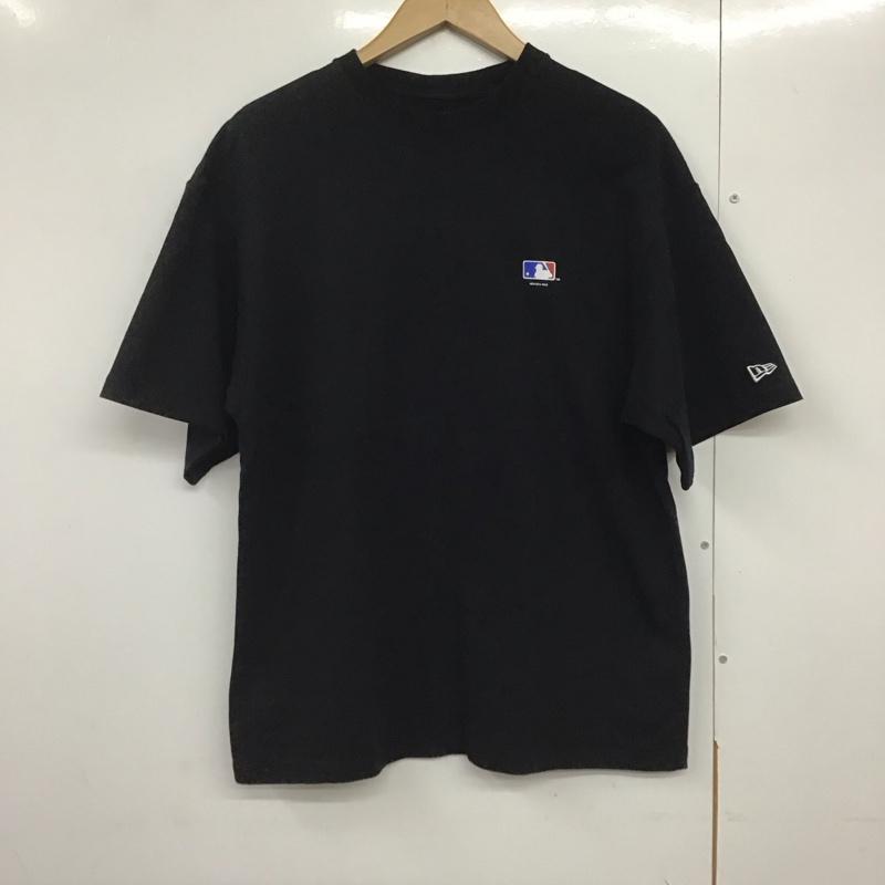 ニューエラ NEW ERA Tシャツ 半袖 半袖カットソー プリントTシャツ クルーネックカットソー L ロゴ、文字 黒 / ブラック /  メンズ USED 古着 中古 10141670