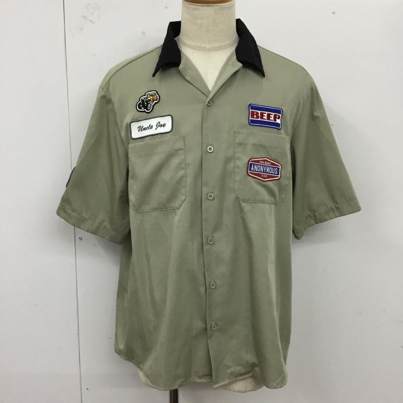 フリークスストア FREAK S STORE シャツ、ブラウス 半袖 半袖シャツ カラーシャツ 半袖カットソー ワッペンシャツ S ロゴ、文字 ベージュ / ベージュ /  メンズ USED 古着 中古 10120831