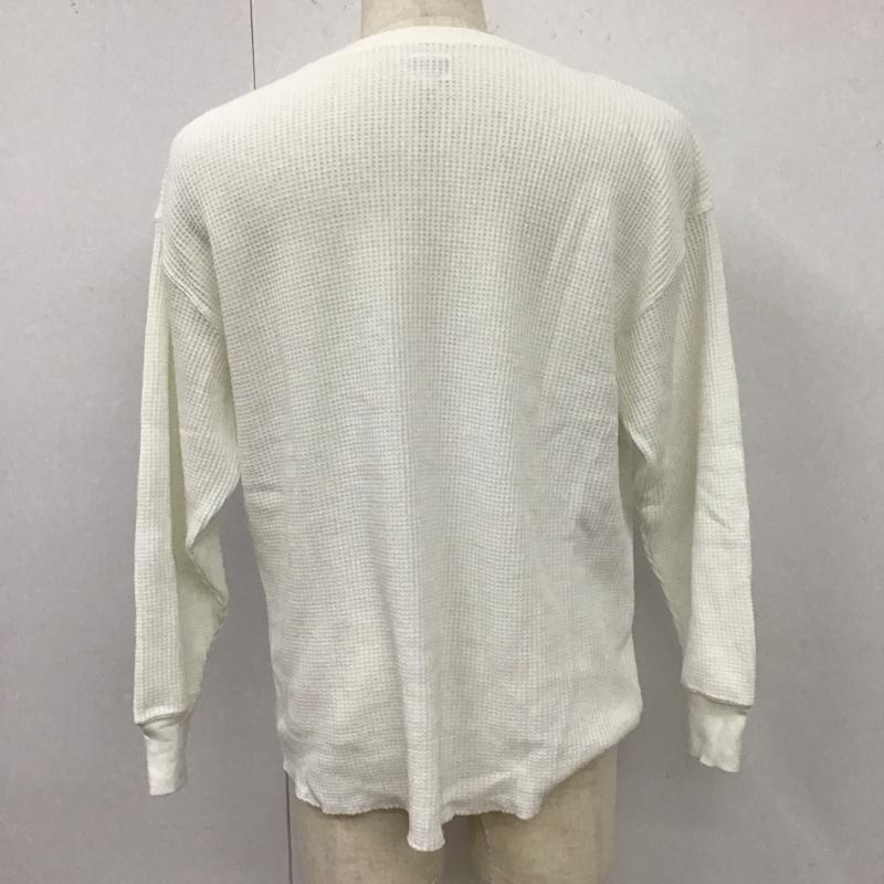 リー Lee カットソー 長袖 X11-01910 キーネック ワッフル サーマル L ロゴ、文字 白 / ホワイト /  メンズ USED 古着 中古 10122954
