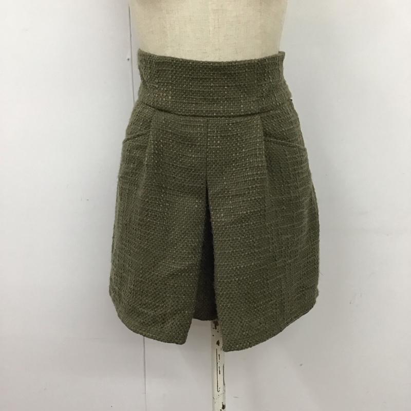 ムルーア MURUA パンツ ショートパンツ 012310700501-01 ツイードタックショートパンツ タグ付き ハイウエスト 1 無地 カーキ / カーキ /  レディース USED 古着 中古 10120795