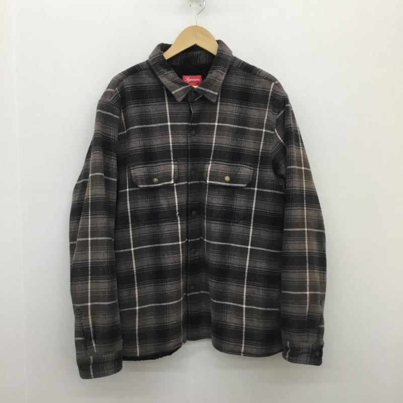 シュプリーム Supreme ジャケット、上着 ジャケット、ブレザー Supreme Shearling Lined Flannel Shirt L チェック 灰 / グレー / X 黒 / ブラック / X 白 / ホワイト /  メンズ USED 古着 中古 10129892