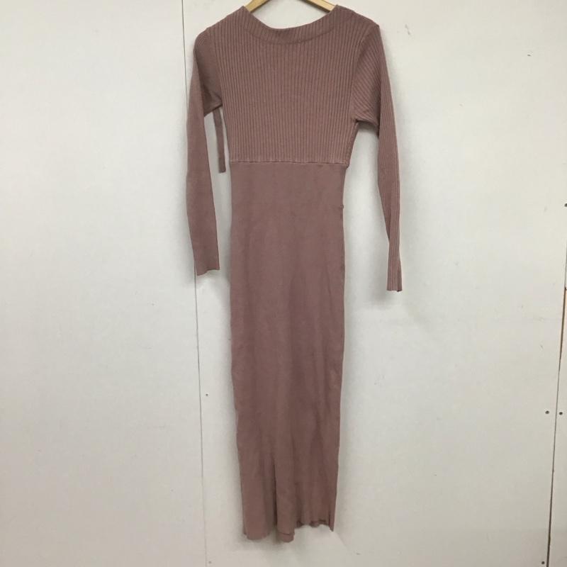 スナイデル SNIDEL ワンピース ロングスカート SWNO224106 スリットニットワンピース 長袖ロングワンピース 無地 桃 / ピンク /  レディース USED 古着 中古 10136013