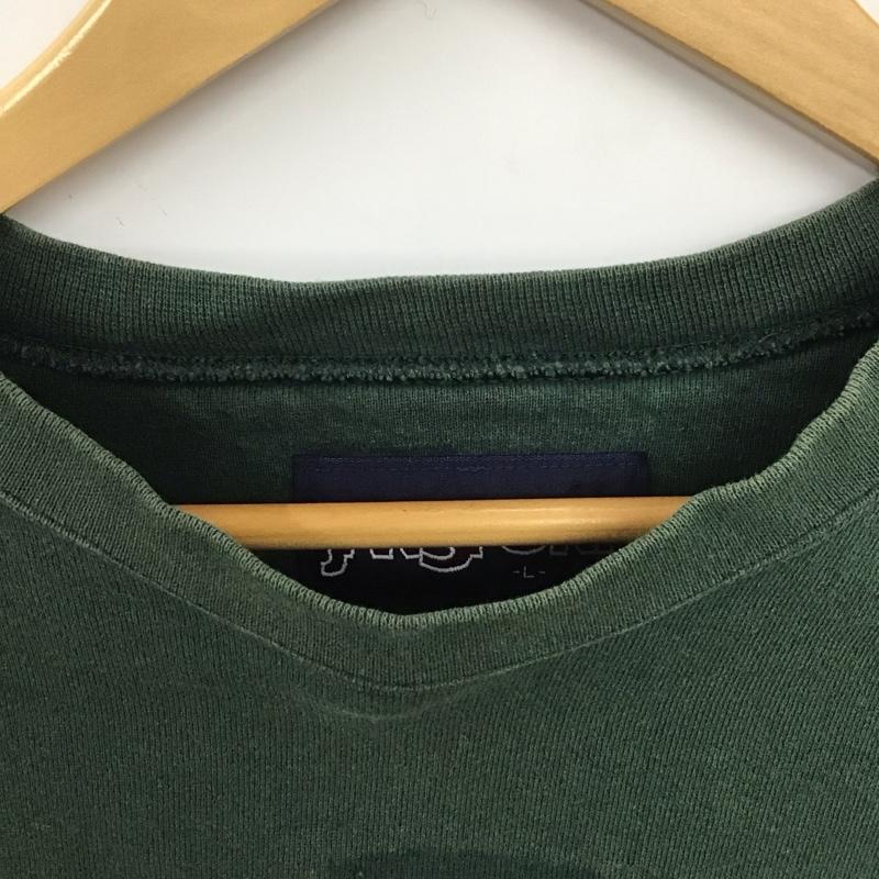 ジャンスポーツ JANSPORT トレーナー 長袖 長袖トレーナー スウェット クルーネック プルオーバー L ロゴ、文字 緑 / グリーン /  メンズ USED 古着 中古 10147997