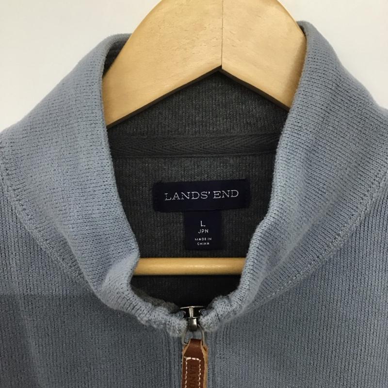 ランズエンド LANDS END ニット、セーター 長袖 長袖ニットカットソー ジップアップネック セーター L ロゴ、文字 マルチカラー / マルチカラー /  メンズ USED 古着 中古 10145666