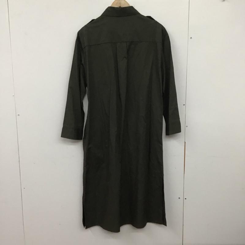 アルシーヴ archives ワンピース ロングスカート 長袖シャツワンピース 前空きロングワンピース M 無地 カーキ / カーキ /  レディース USED 古着 中古 10142051