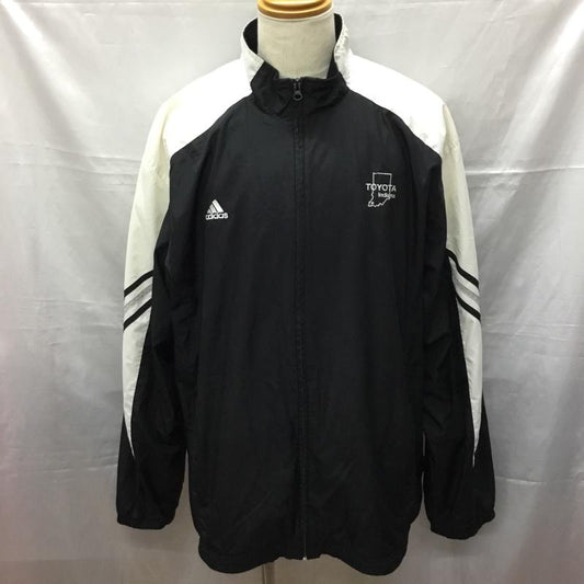 アディダス adidas ジャケット、上着 ジャンパー、ブルゾン ジップアップジャケット ジャンパー ジャケット カジュアルジャケット アウター ロゴ、文字 白 / ホワイト / X 黒 / ブラック /  メンズ USED 古着 中古 10113565