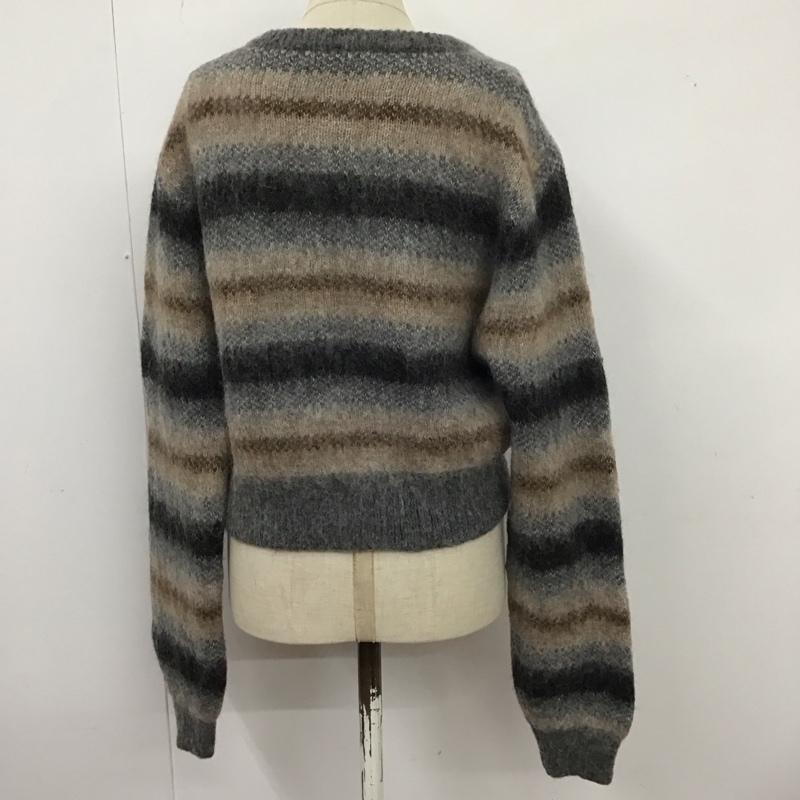 ビューティアンドユース BEAUTY&YOUTH カーディガン 長袖 1628-105-0988 シャギー ショート丈 ボーダー柄 白 / ホワイト / X 灰 / グレー / X ベージュ / ベージュ / X ダークグレー / ダークグレー /  レディース USED 古着 中古 10125820