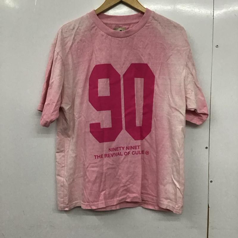 ナインティナインティ 9090 Tシャツ 半袖 半袖カットソー プリントTシャツ クルーネックカットソー M ロゴ、文字 桃 / ピンク /  メンズ USED 古着 中古 10151283