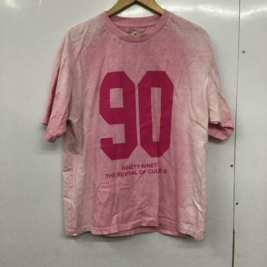 ナインティナインティ 9090 Tシャツ 半袖 半袖カットソー プリントTシャツ クルーネックカットソー M ロゴ、文字 桃 / ピンク /  メンズ USED 古着 中古 10151283