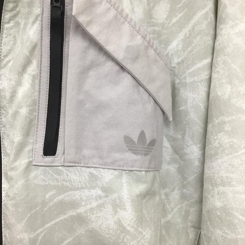 アディダス adidas ジャケット、上着 ジャケット、ブレザー hs9507 インモーションウインドブレーカー ジップアップジャケット アウター XL ロゴ、文字 灰 / グレー /  レディース USED 古着 中古 10136281