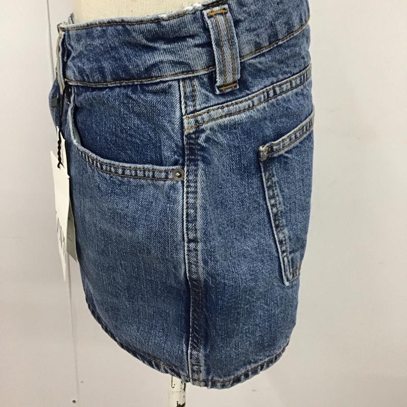 ザラ ZARA パンツ ショートパンツ 8246 054 400 デニム ミニスカート風 タグ付き 36 無地 青 / ブルー /  レディース USED 古着 中古 10112618