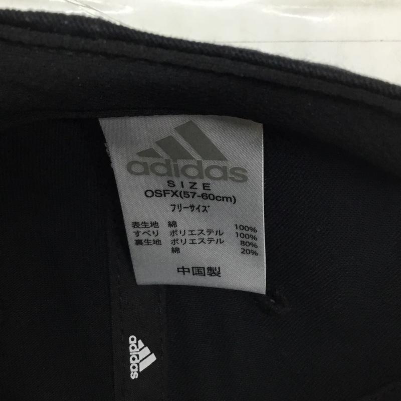 アディダス adidas 帽子 キャップ FK0894 ベースボール 3ストライプス ロゴ、文字 黒 / ブラック / X 白 / ホワイト /  メンズ USED 古着 中古 10107886