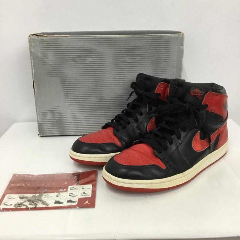 ナイキ NIKE スニーカー スニーカー 136066 061 AIR JORDAN 1 RETRO 28cm 箱有 28.0cm ロゴ、文字 黒 / ブラック / X 赤 / レッド /  メンズ USED 古着 中古 10124856