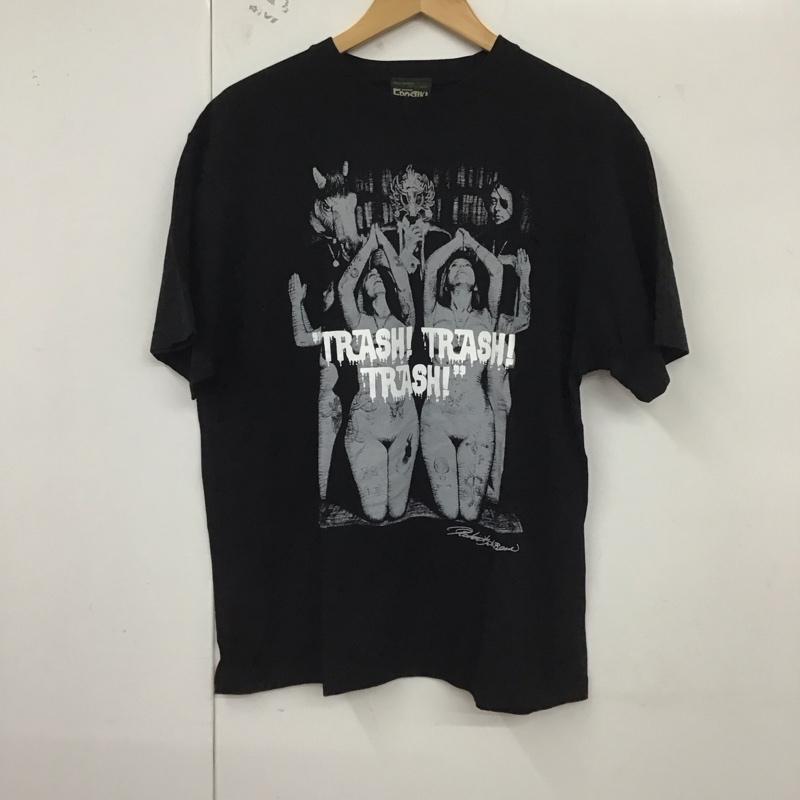 エロスティカ EROSTiKA Tシャツ 半袖 XL ロゴ、文字 X プリント 黒 / ブラック /  メンズ USED 古着 中古 10129933