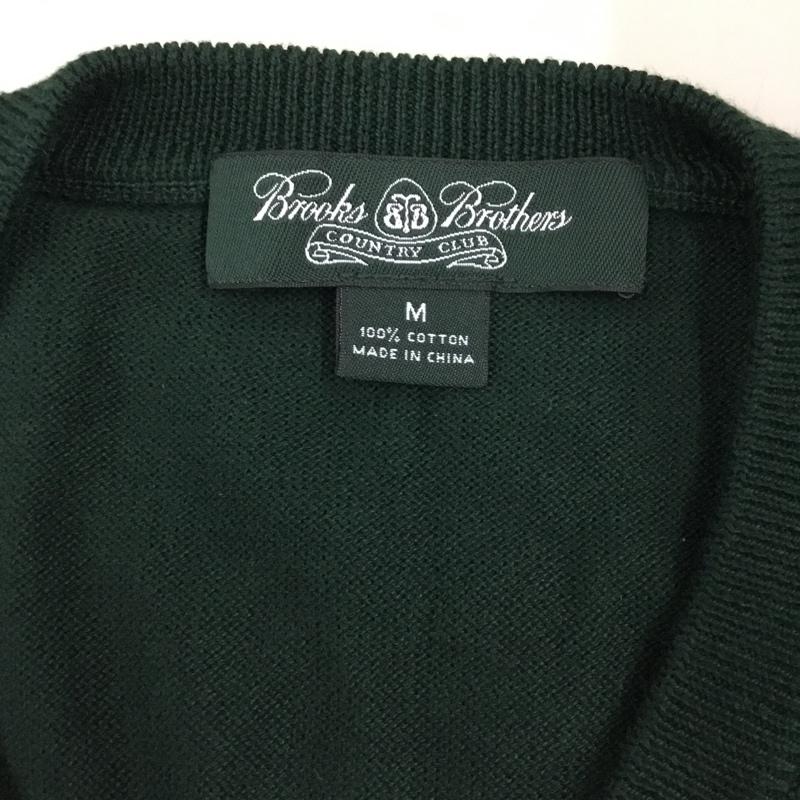 ブルックスブラザーズ BROOKS BROTHERS ニット、セーター 長袖 Vネック コットン M 無地 緑 / グリーン /  メンズ USED 古着 中古 10111589