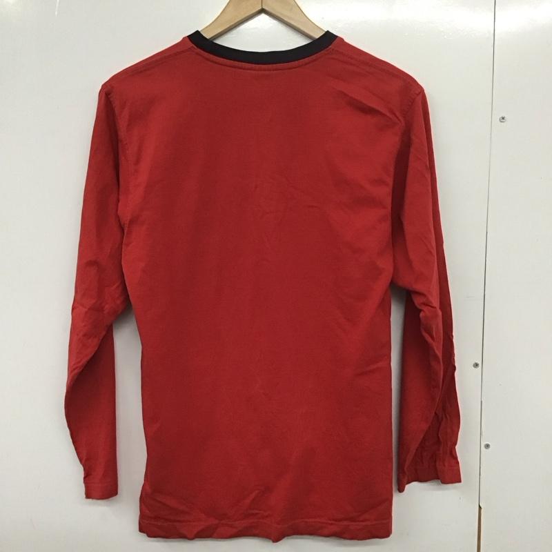 トミーヒルフィガー TOMMY HILFIGER カットソー 長袖 長袖カットソー プリントカットソー クルーネック 90s L プリント 赤 / レッド /  メンズ USED 古着 中古 10132302