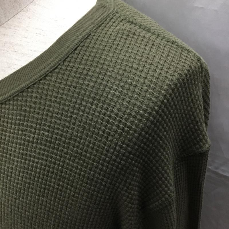 ジチピ gicipi カットソー 長袖 長袖カットソー クルーネックカットソー ロングスリーブカットソー ワッフルカットソー 3 無地 カーキ / カーキ /  メンズ USED 古着 中古 10114126