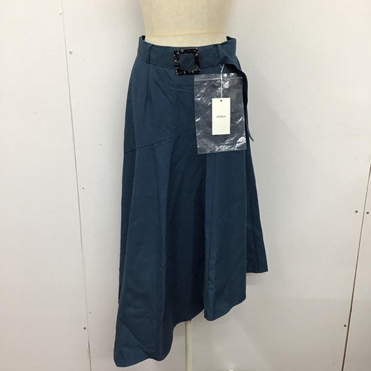 ムルーア MURUA スカート ひざ丈スカート 012310801801 スイッチフレアAラインスカート 2 無地 青 / ブルー /  レディース USED 古着 中古 10121410
