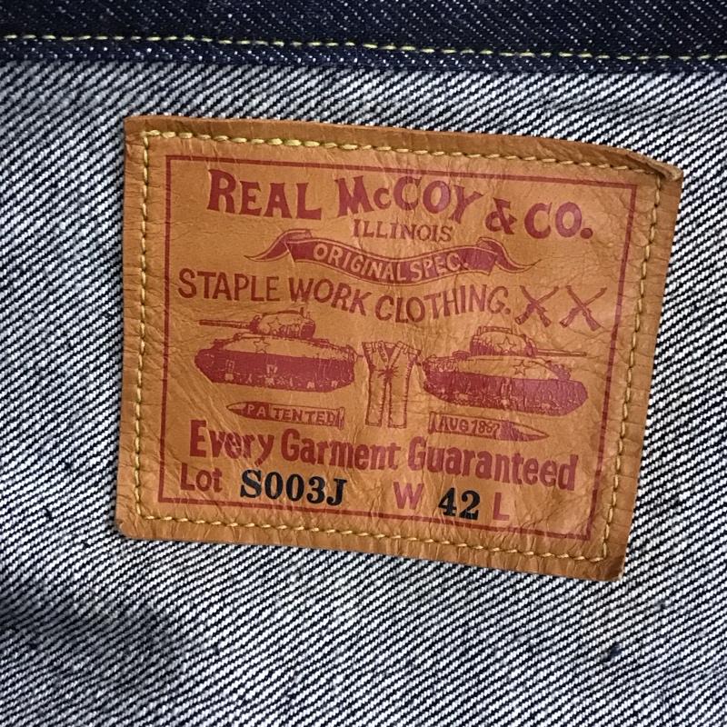 ザリアルマッコイズ THE REAL McCOY S ジャケット、上着 ジャケット、ブレザー デニムジャケット カラージャケット 長袖ジャケット Gジャン 42 無地 インディゴ / インディゴ /  メンズ USED 古着 中古 10115376