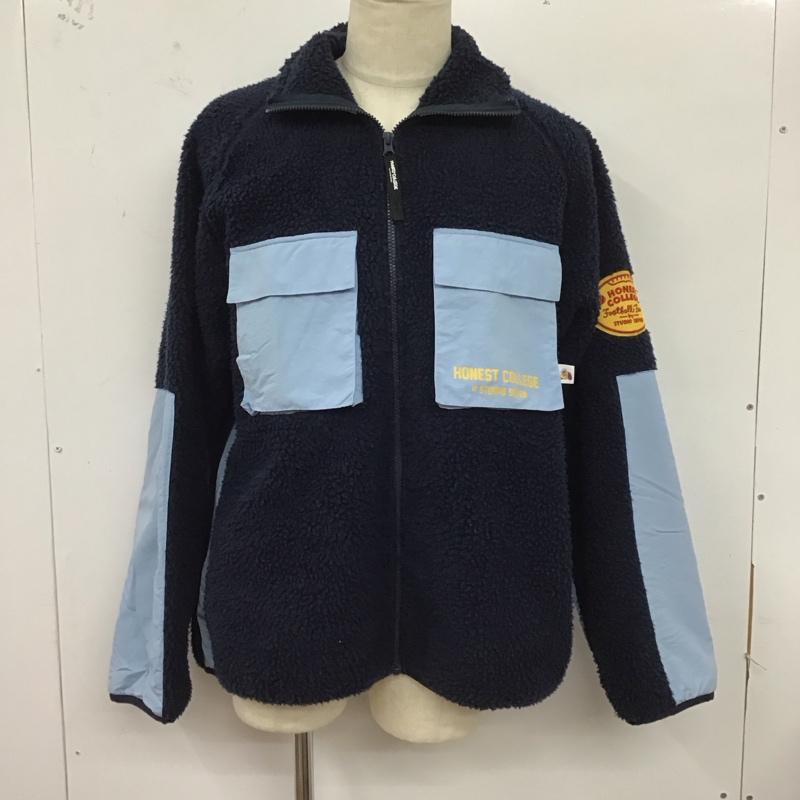 ジーユー GU ジャケット、上着 ジャケット、ブレザー 341-333173 ジップアップジャケット ジャンパー ジャケット フリースジャケット アウター XL ロゴ、文字 紺 / ネイビー / X 水色 / ライトブルー /  メンズ USED 古着 中古 10124500