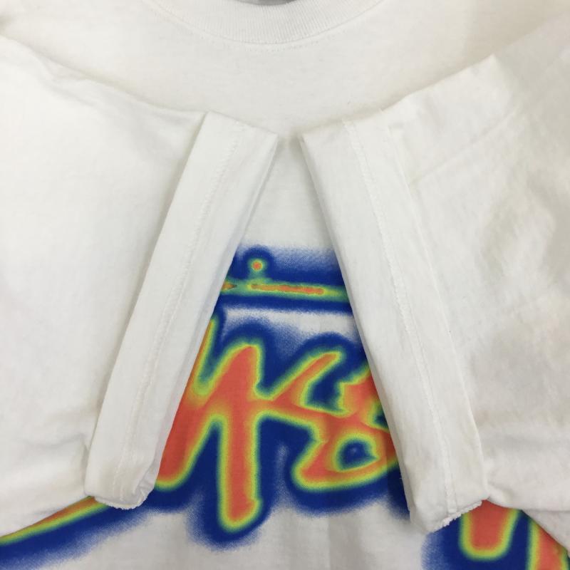 ステューシー STUSSY Tシャツ 半袖 THERMAL STOCK TEE M ロゴ、文字 白 / ホワイト /  メンズ USED 古着 中古 10135120