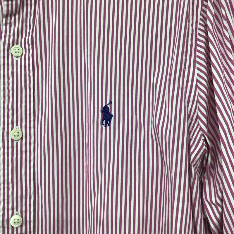 ポロラルフローレン POLO RALPH LAUREN シャツ、ブラウス 長袖 長袖シャツ ストライプシャツ カラーシャツ M ストライプ 白 / ホワイト / X マゼンタ / マゼンタ /  メンズ USED 古着 中古 10148224