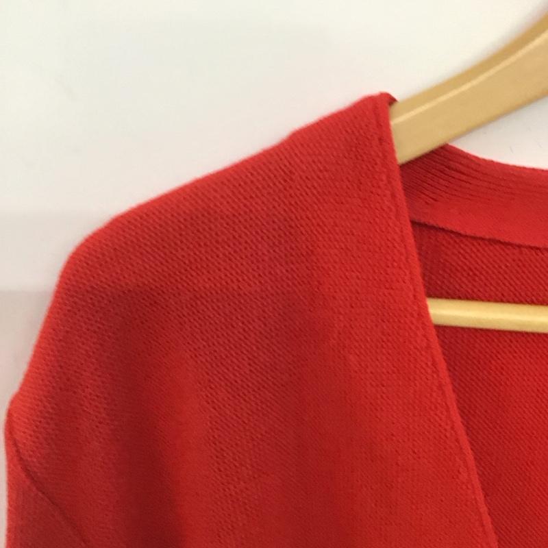 ラコステ LACOSTE カーディガン 長袖 長袖カーディガン ニットカーデガン 前開き ロゴ、文字 赤 / レッド /  メンズ USED 古着 中古 10147616