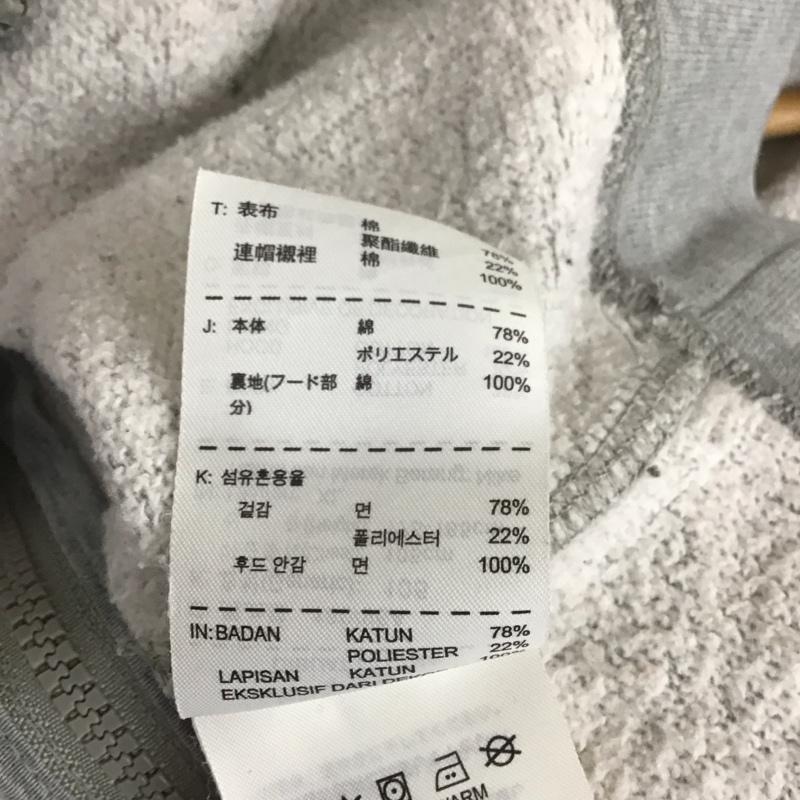 ナイキ NIKE パーカー 長袖 614774-063 ジップアップ 裏起毛 XL ロゴ、文字 灰 / グレー /  メンズ USED 古着 中古 10108332